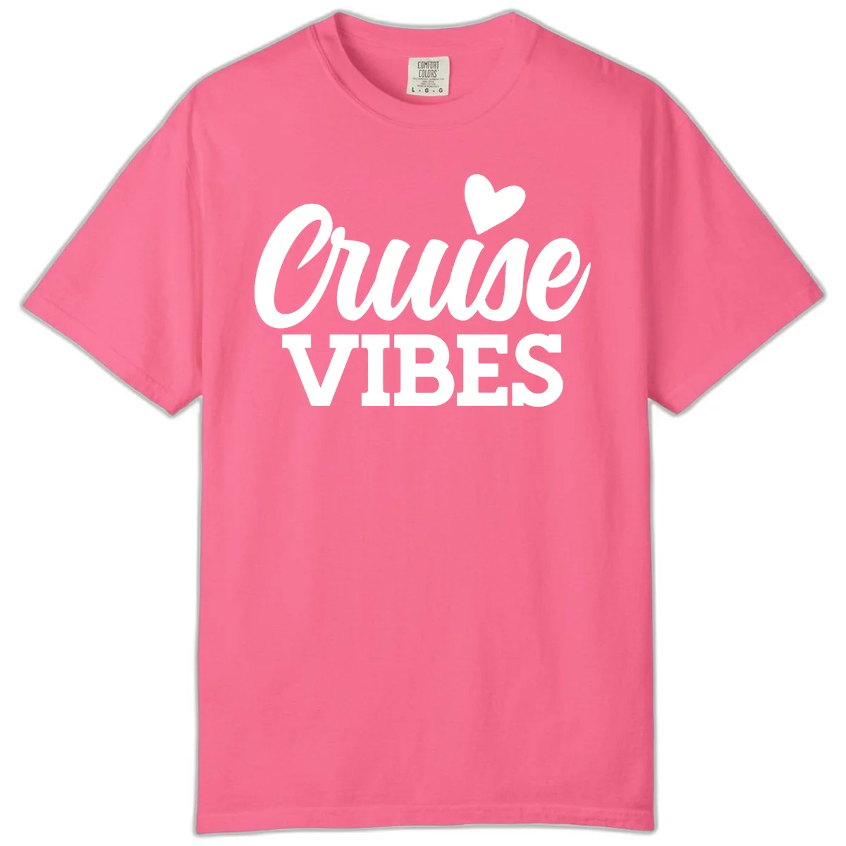 Cruise Vibes Heart Comfort Color Tee in Crunchberry
