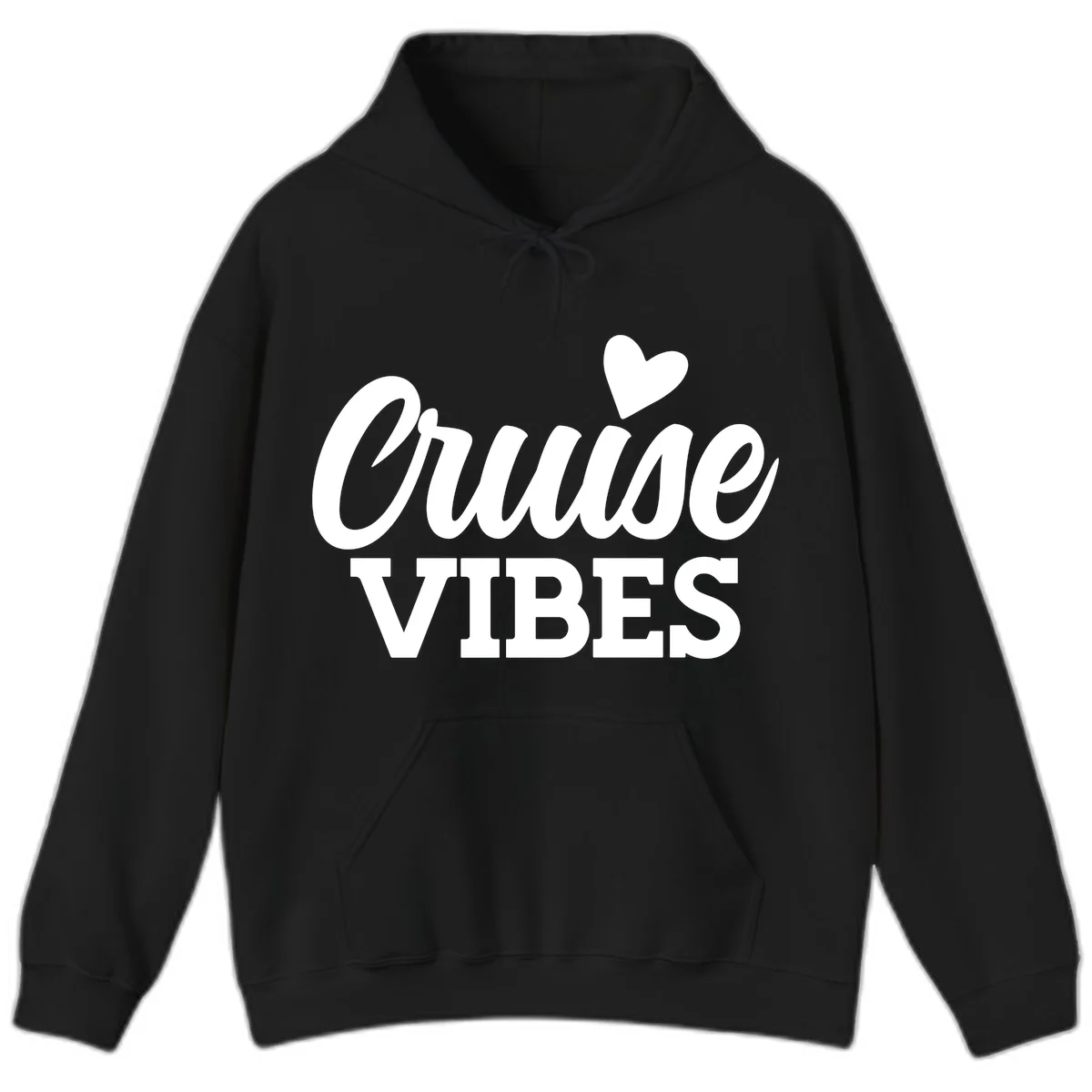 Cruise Vibes Heart Hoodie in Black
