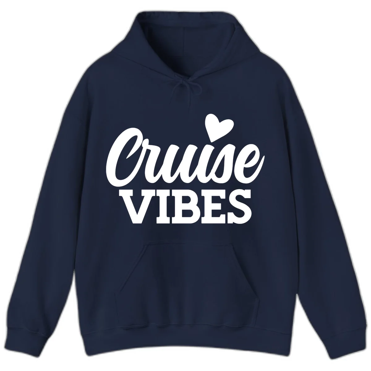 Cruise Vibes Heart Hoodie in Navy