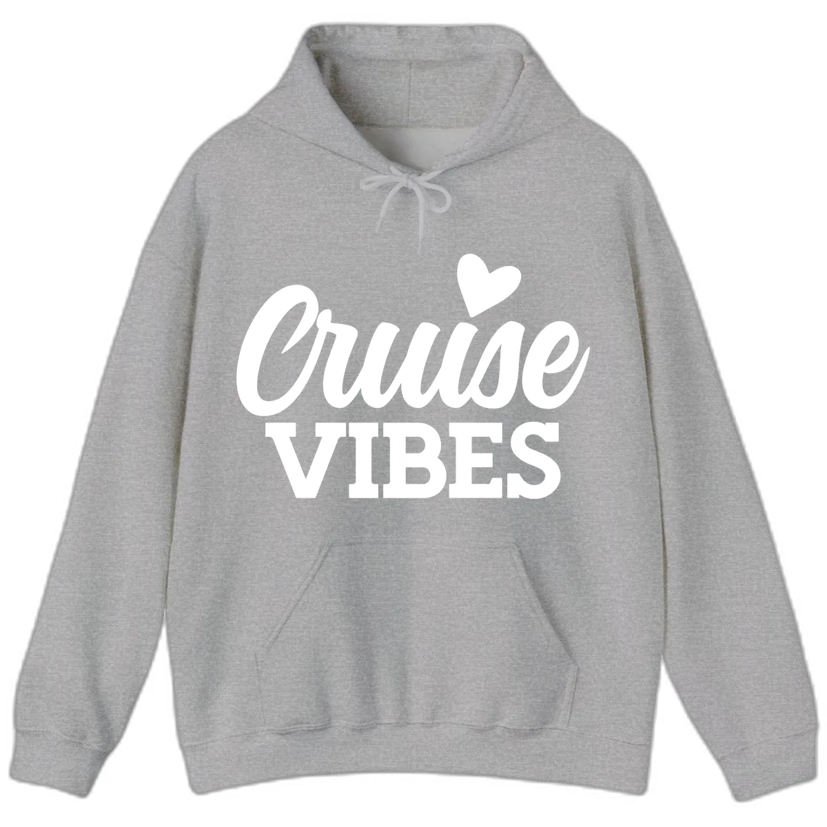 Cruise Vibes Heart Hoodie in Sport Grey
