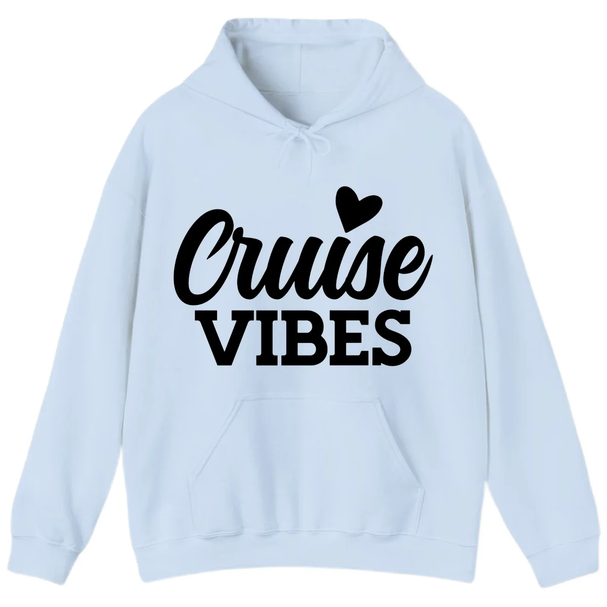 Cruise Vibes Heart Hoodie in Light Blue