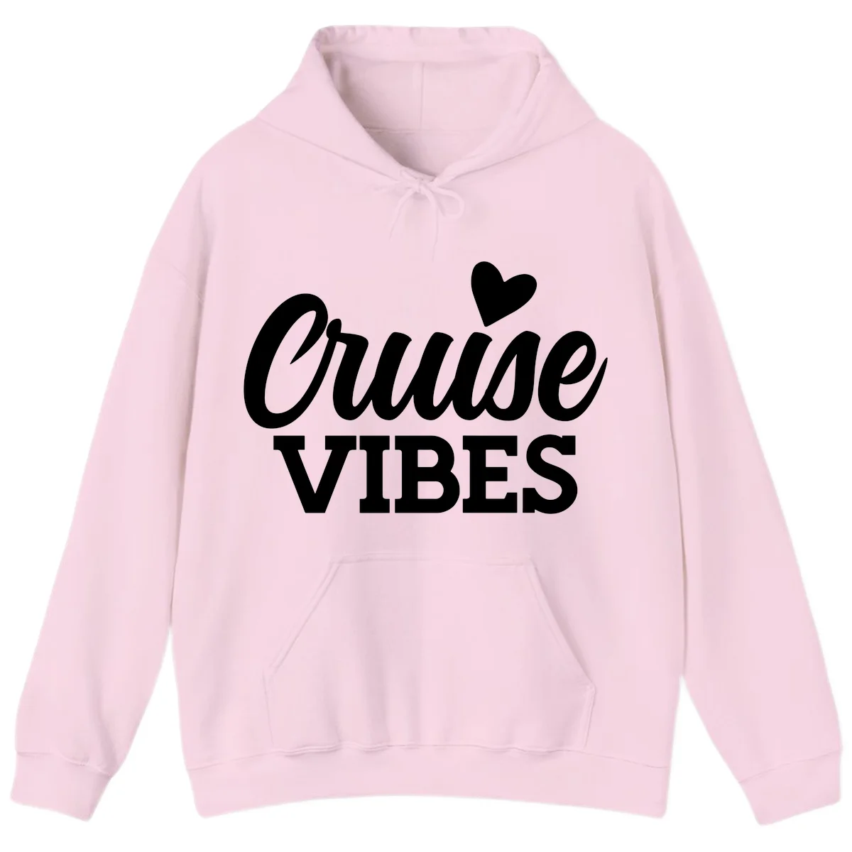 Cruise Vibes Heart Hoodie in Light Pink