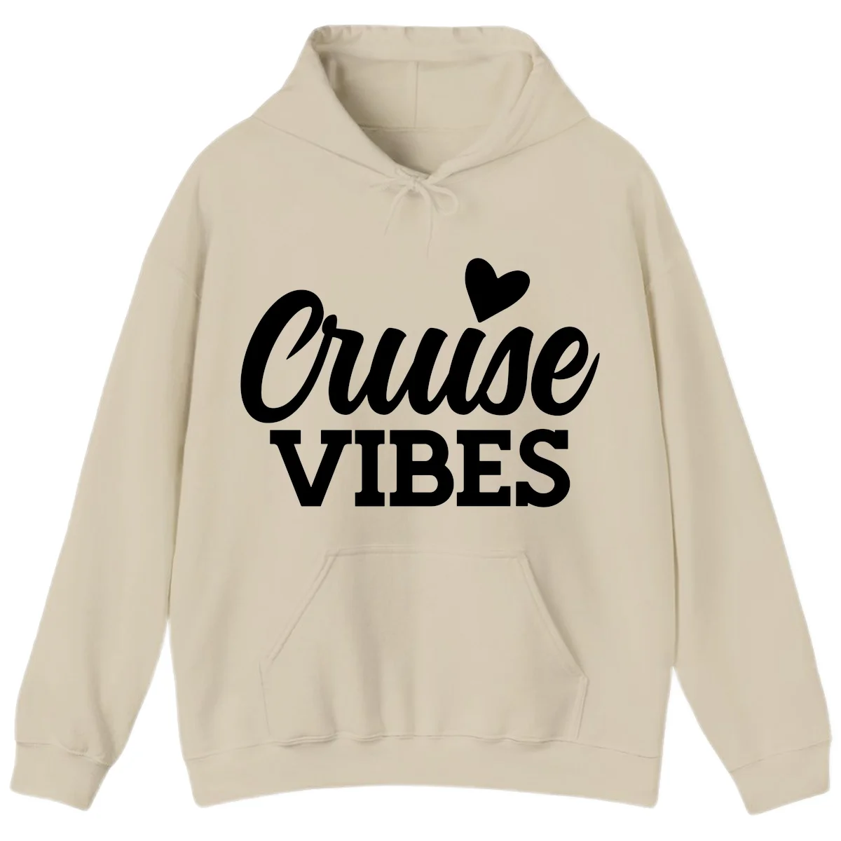 Cruise Vibes Heart Hoodie in Sand
