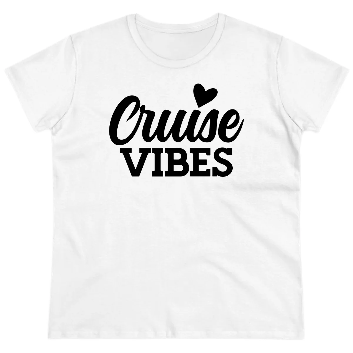 Cruise Vibes Heart Ladies Tee in White