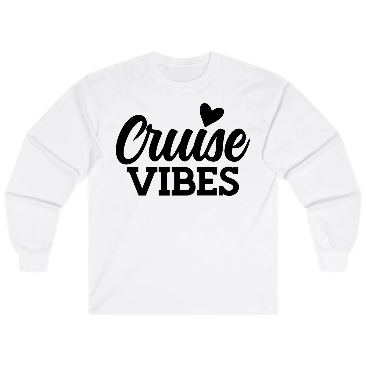 Cruise Vibes Heart Long Sleeve Tee in White