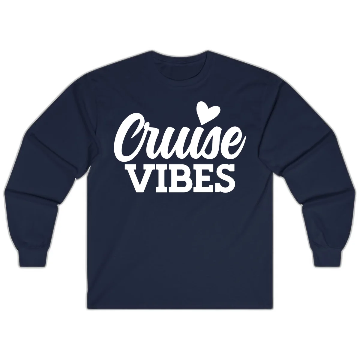 Cruise Vibes Heart Long Sleeve Tee in Navy