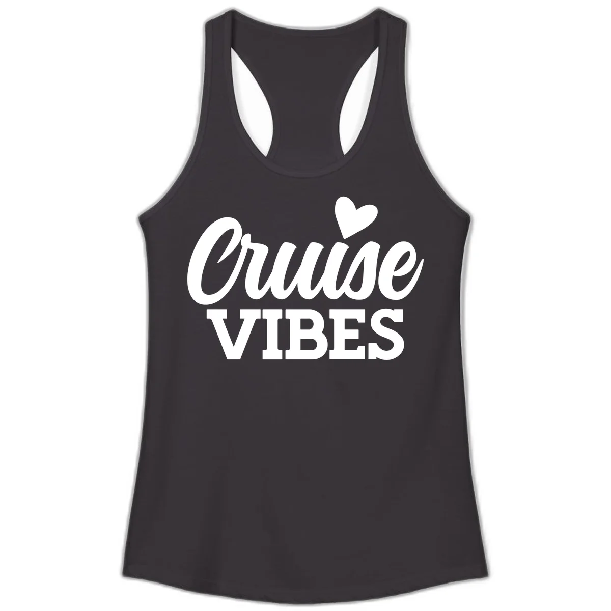 Cruise Vibes Heart Ladies Tank in Black