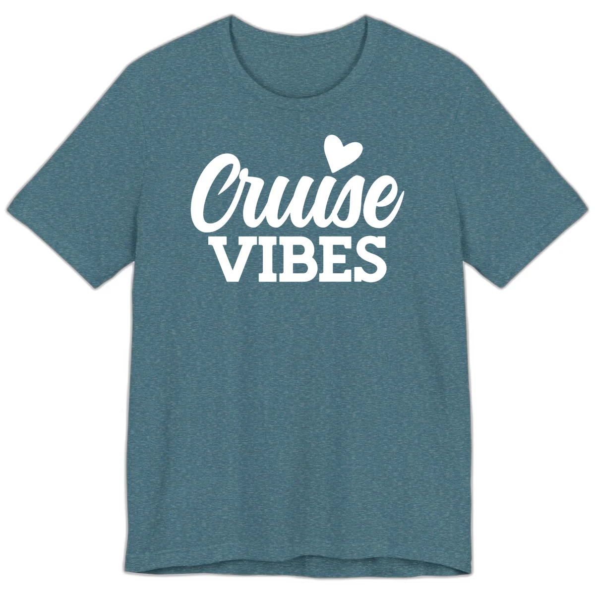 Cruise Vibes Heart Premium T-Shirt in Heather Deep Teal