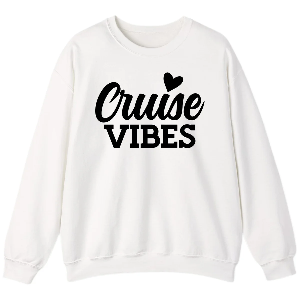 Cruise Vibes Heart Sweatshirt in White