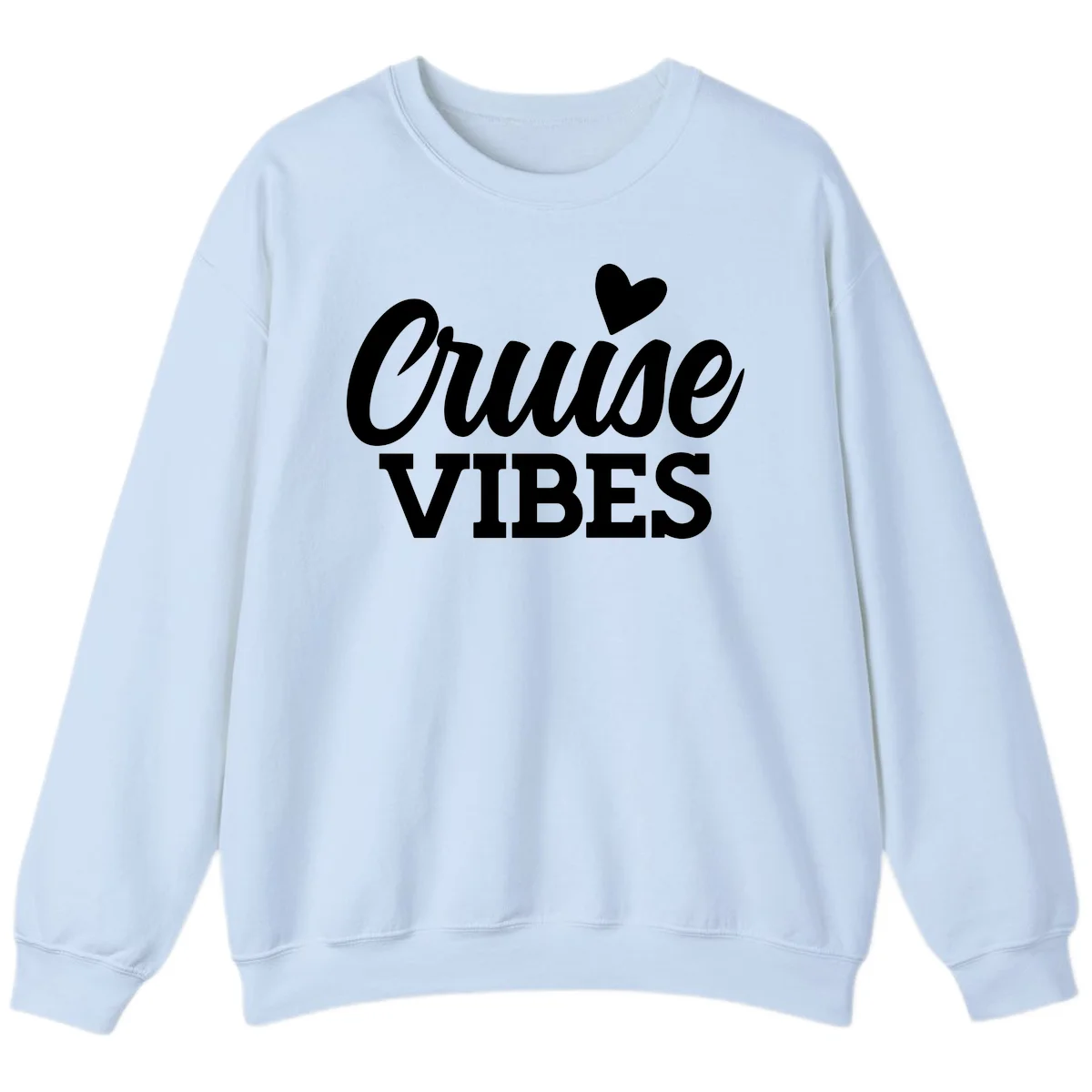 Cruise Vibes Heart Sweatshirt in Light Blue