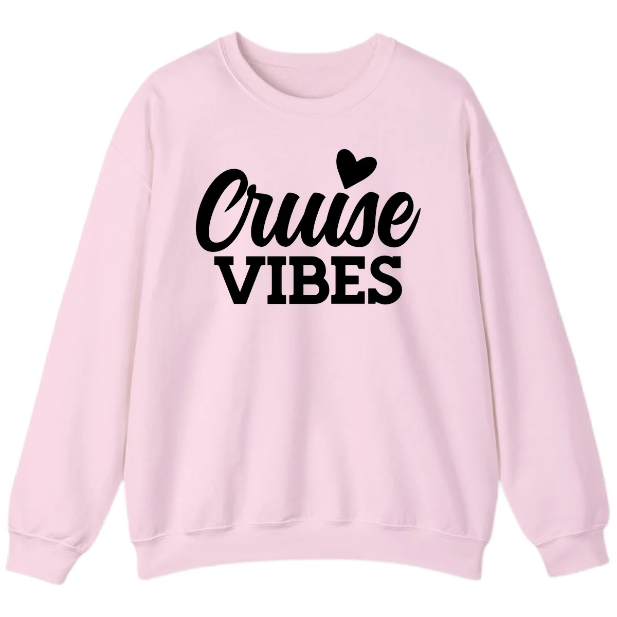Cruise Vibes Heart Sweatshirt in Light Pink