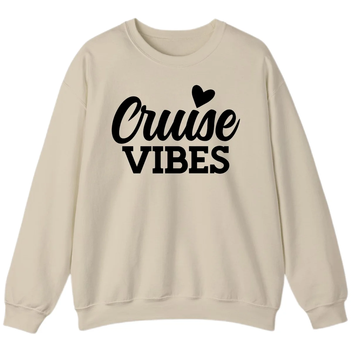 Cruise Vibes Heart Sweatshirt in Sand