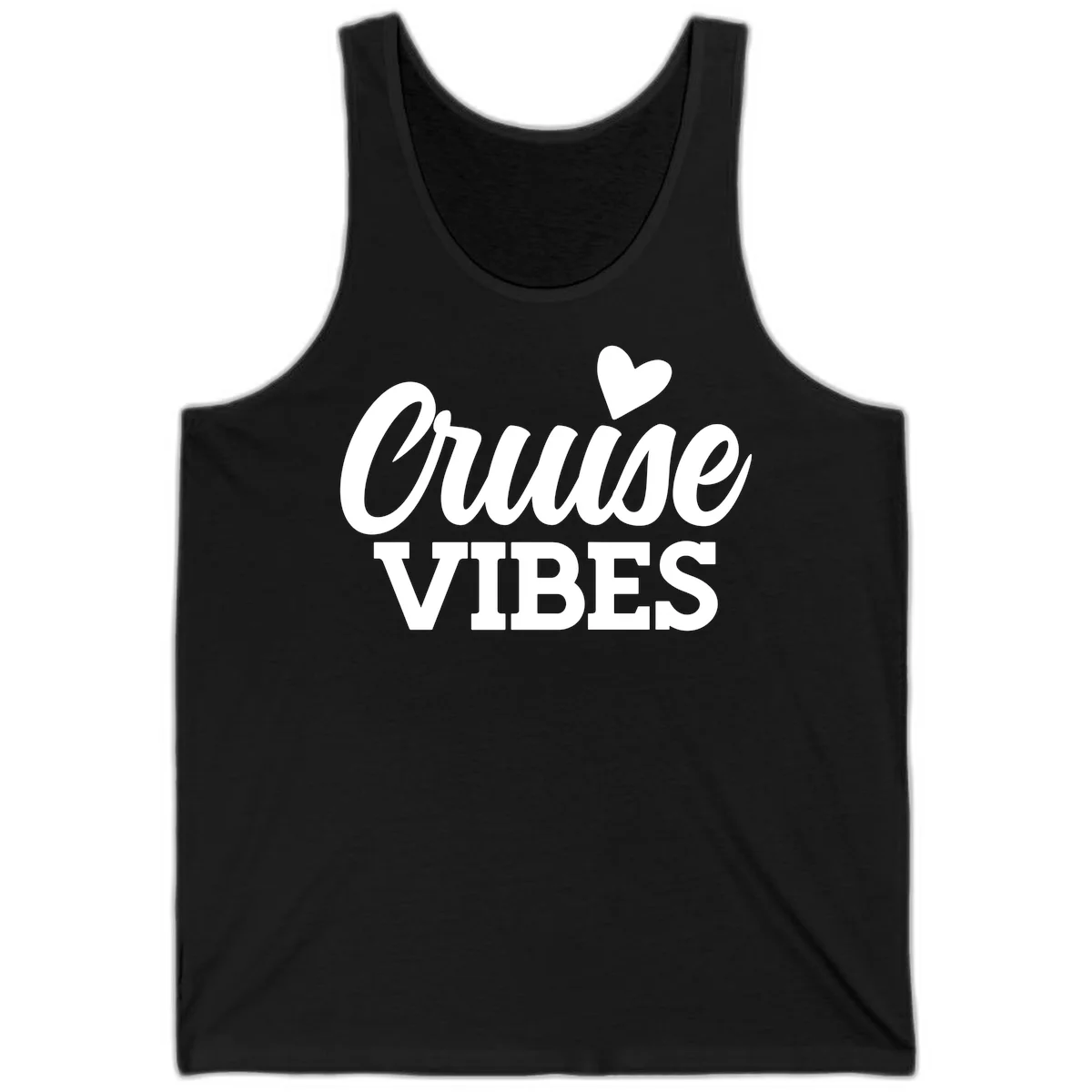 Cruise Vibes Heart Tank Top in Black