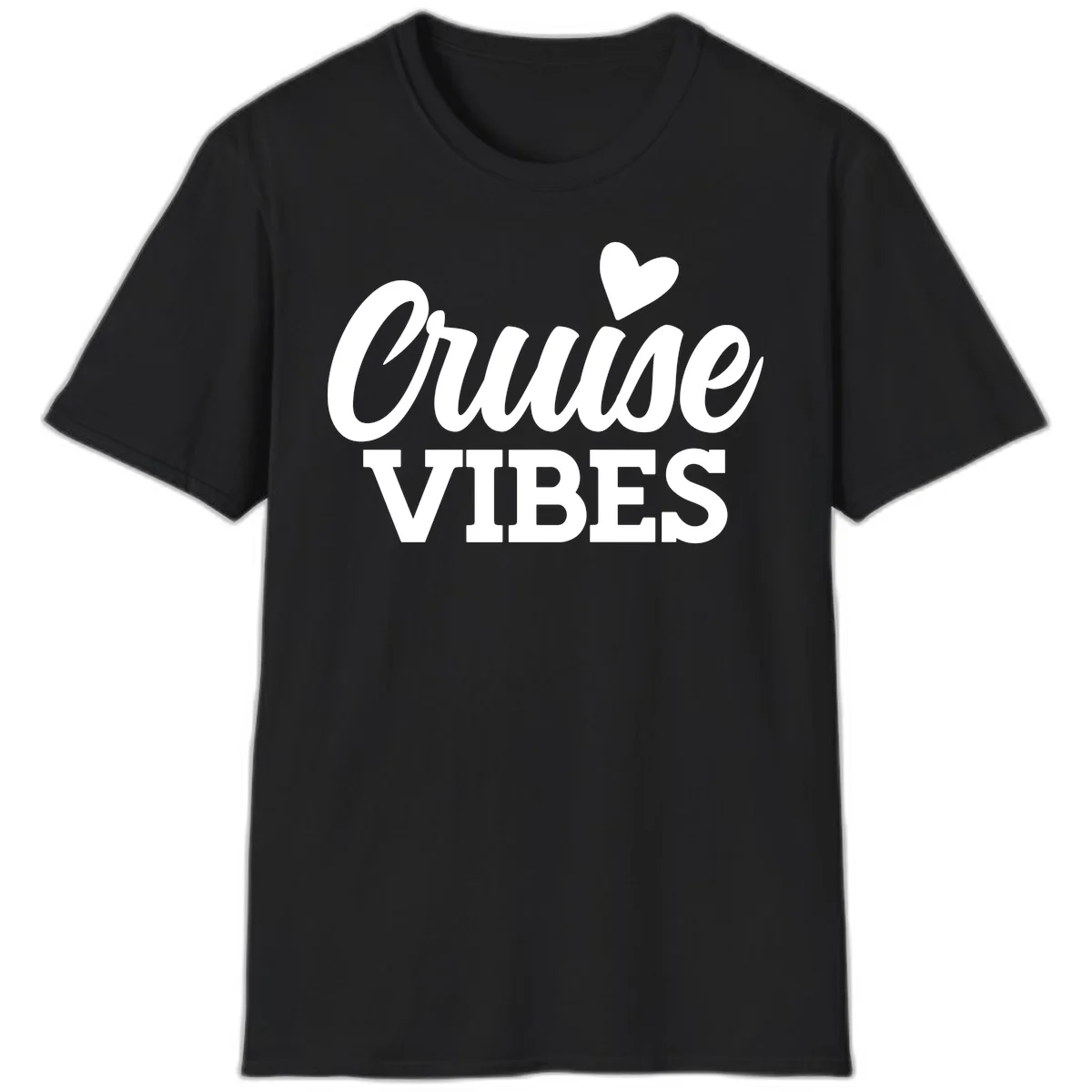Cruise Vibes Heart T-Shirt in Black