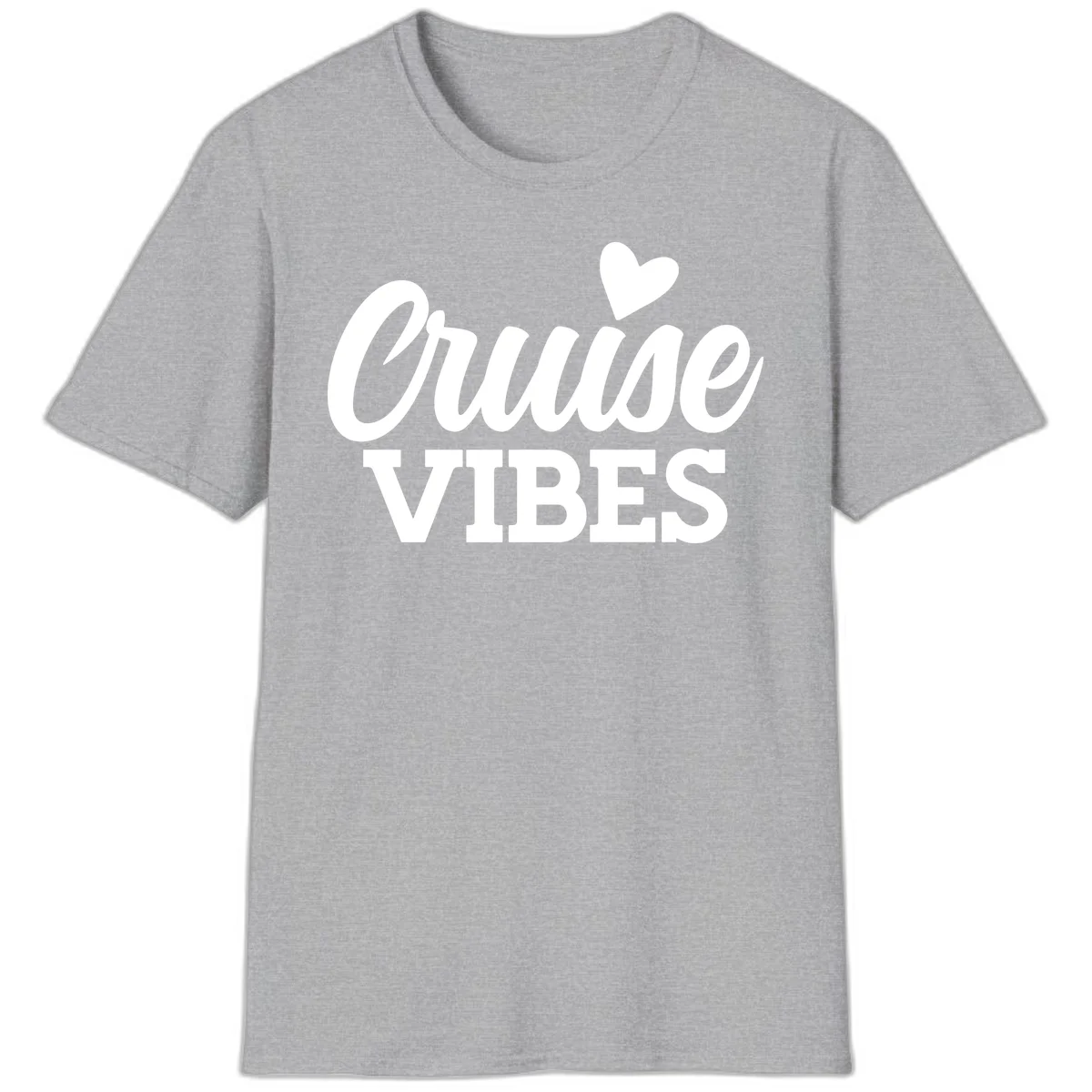 Cruise Vibes Heart T-Shirt in Sport Grey