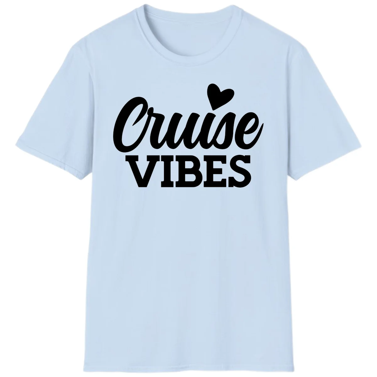 Cruise Vibes Heart T-Shirt in Light Blue