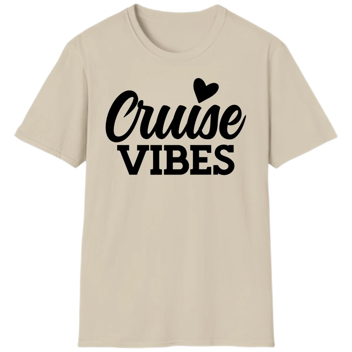 Cruise Vibes Heart T-Shirt in Sand