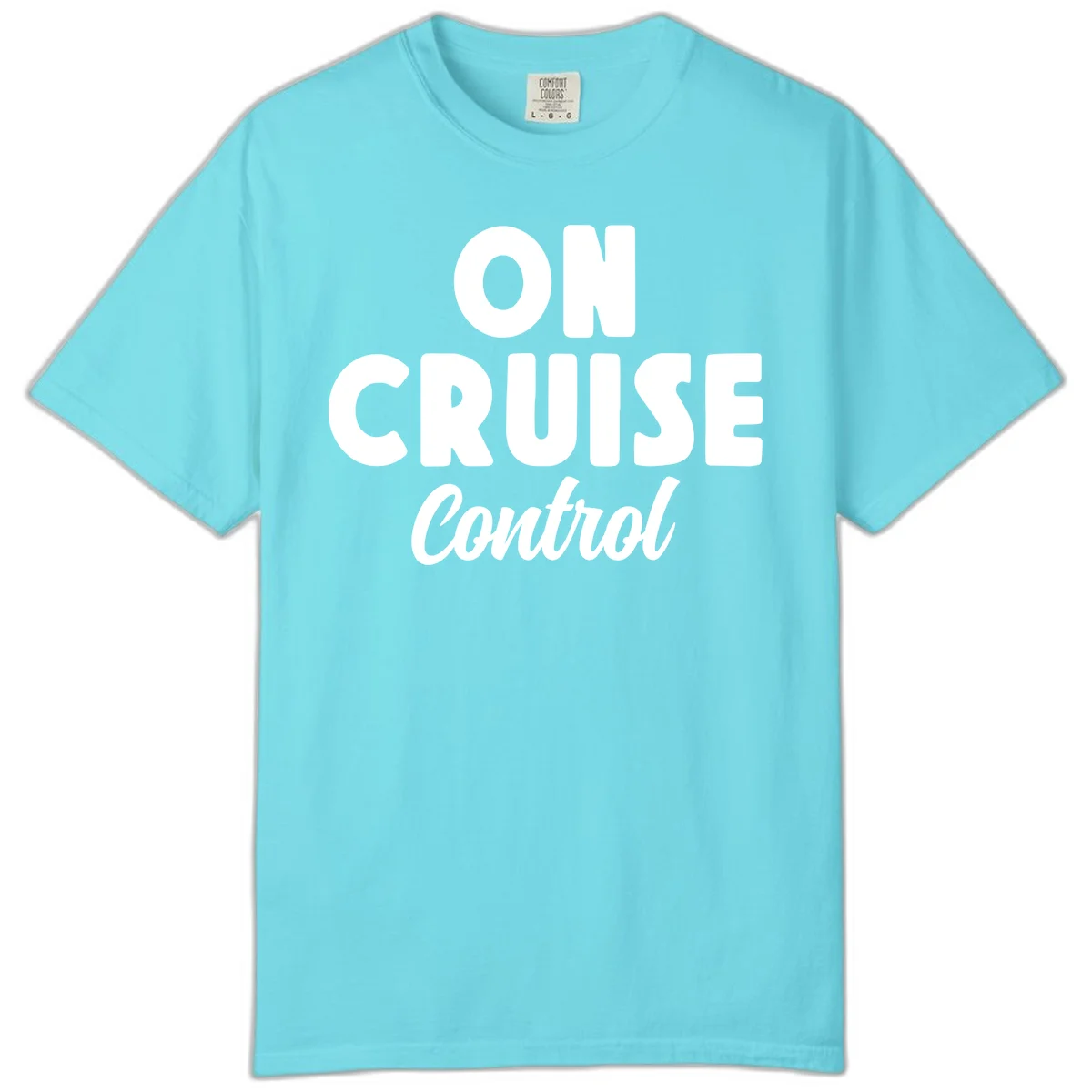 On Cruise Control Comfort Colors Cruise Tee in Lagoon Blue