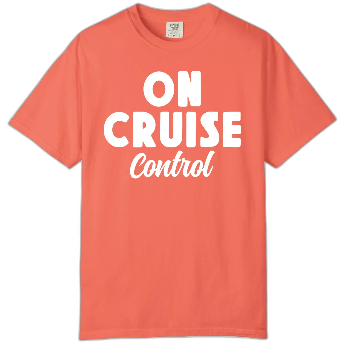 On Cruise Control Comfort Colors Cruise Tee in Bright Salmon