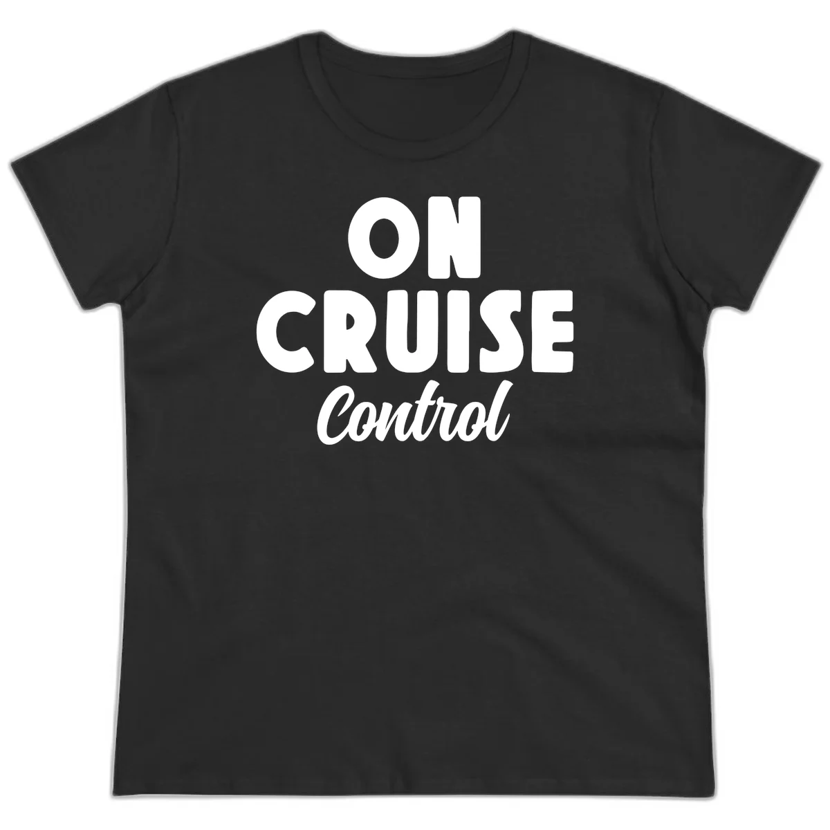 On Cruise Control Ladies Vacation Tee for Her in Black
