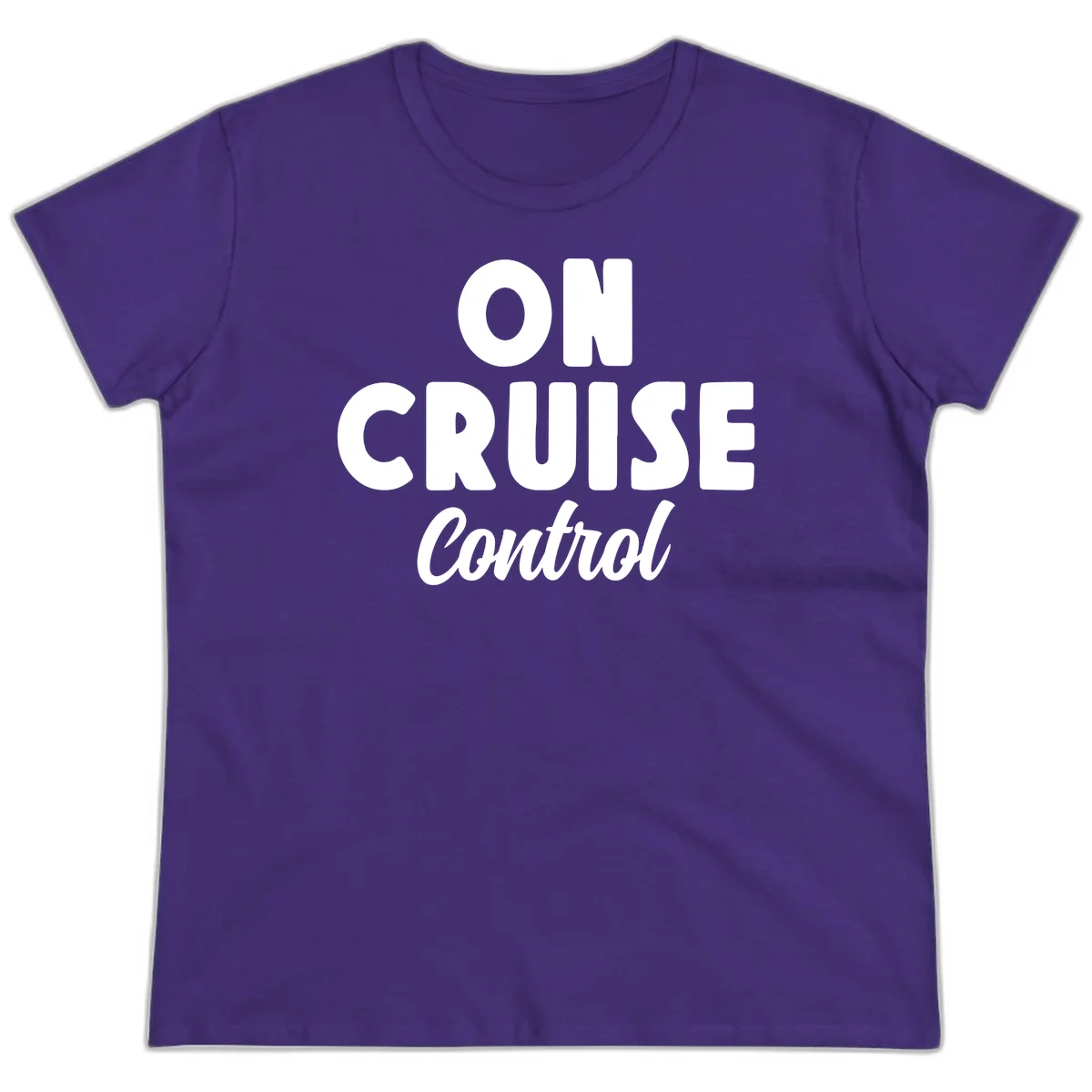 On Cruise Control Ladies Vacation Tee for Her in Purple