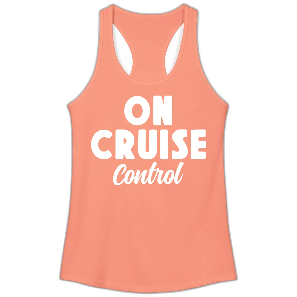 On Cruise Control Ladies Racerback Tank in Solid Light Orange