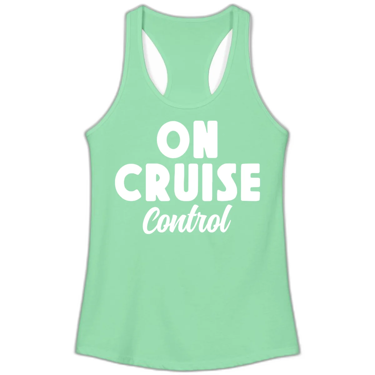 On Cruise Control Ladies Racerback Tank in Solid Mint