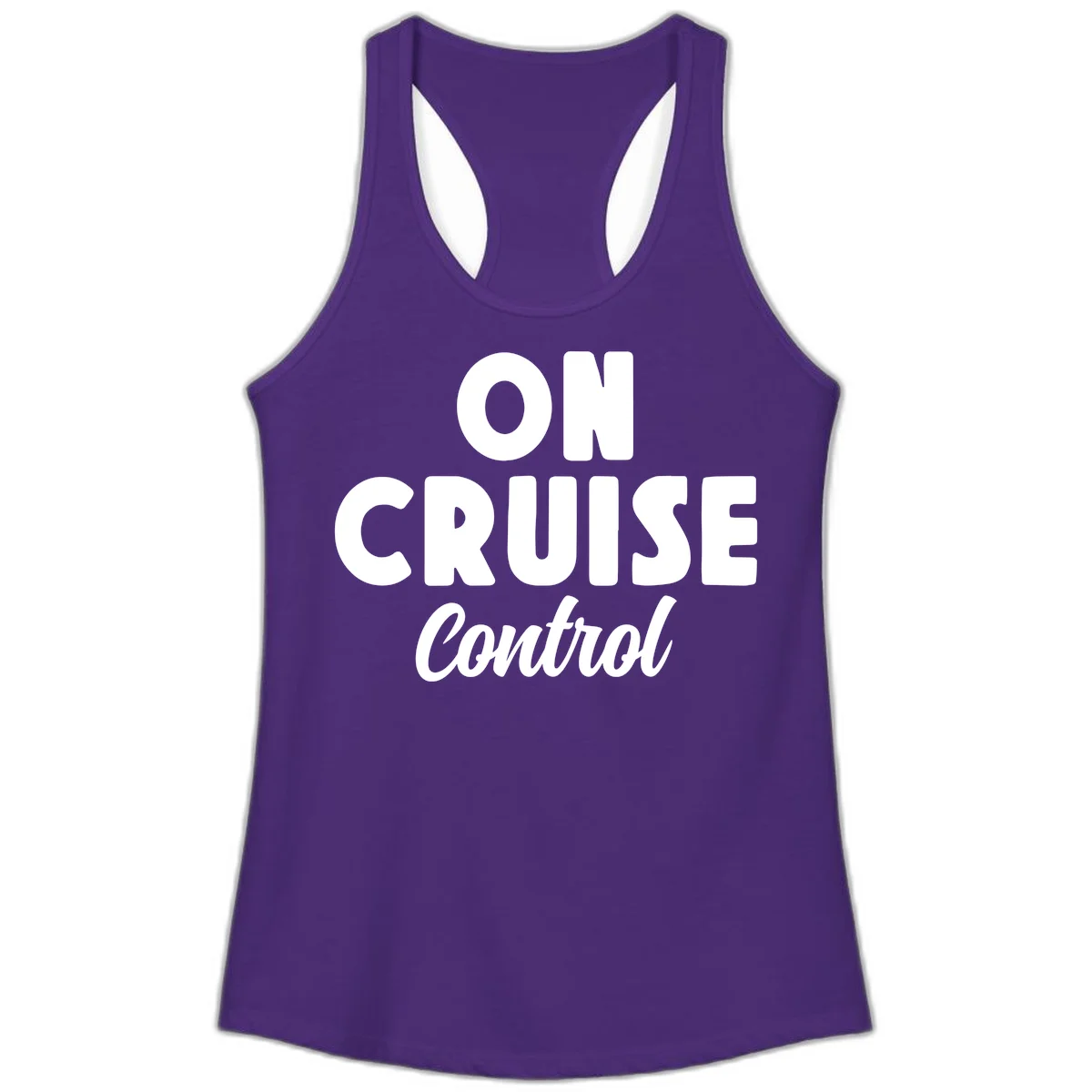 On Cruise Control Ladies Racerback Tank in Solid Purple Rush