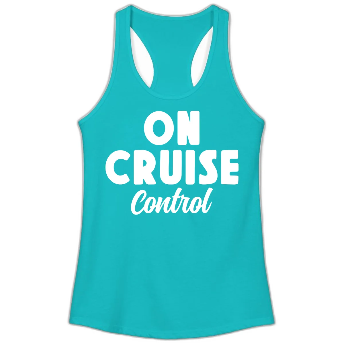 On Cruise Control Ladies Racerback Tank in Tahiti Blue