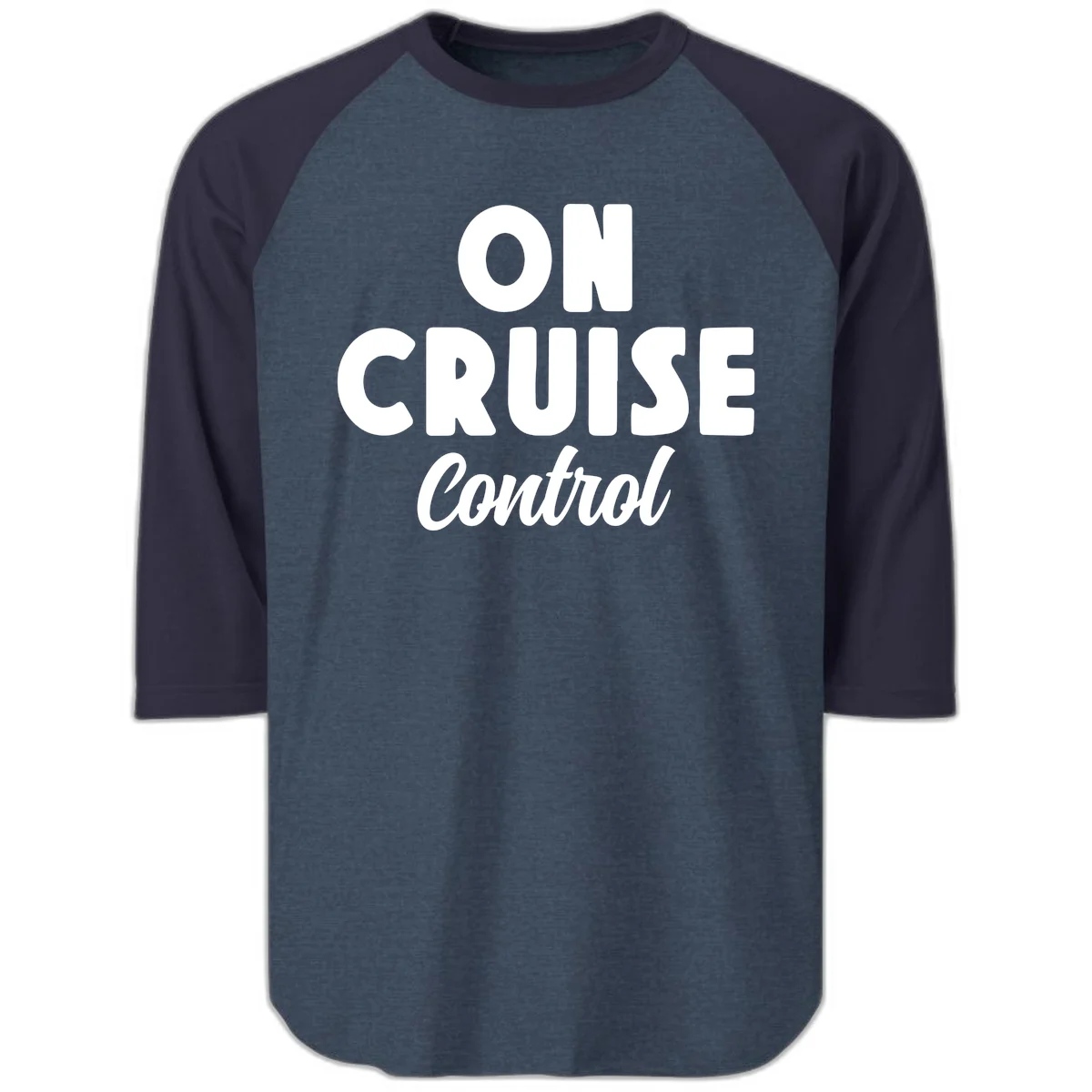 On Cruise Control 3/4 Sleeve Baseball Raglan in Heather Denim Navy