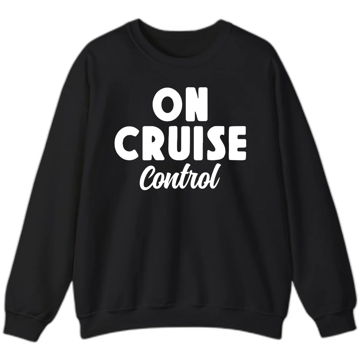 On Cruise Control Cozy Crewneck Sweatshirt in Black