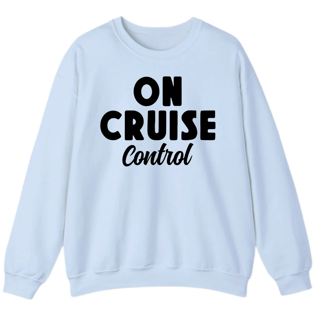 On Cruise Control Cozy Crewneck Sweatshirt in Light Blue