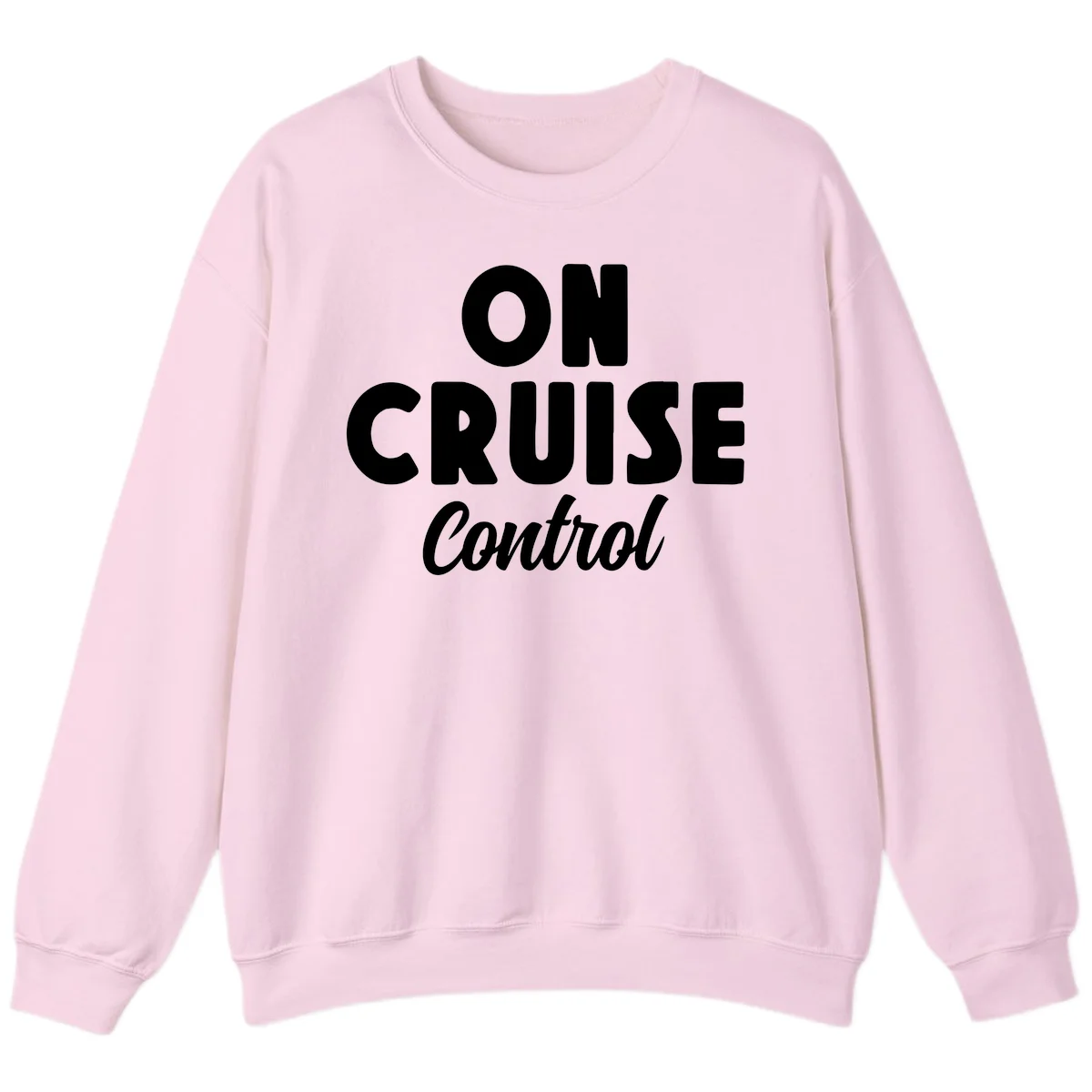 On Cruise Control Cozy Crewneck Sweatshirt in Light Pink
