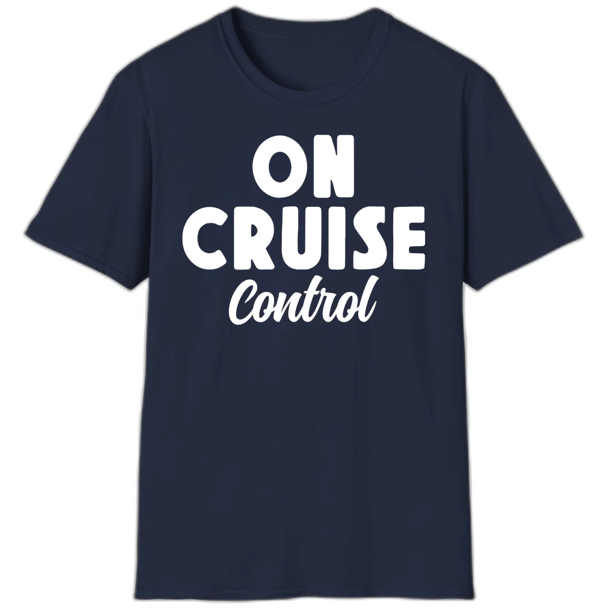On Cruise Control Vacation Mode T-Shirt for Cruise Lovers in Navy