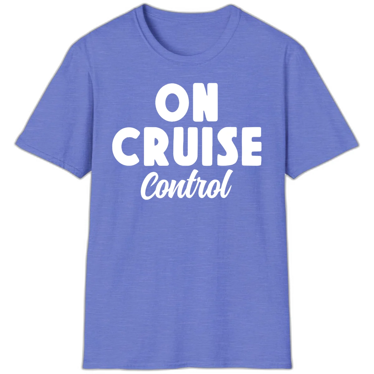 On Cruise Control Vacation Mode T-Shirt for Cruise Lovers in Heather Royal