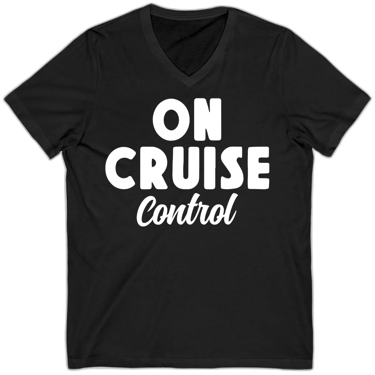 On Cruise Control Vacation V-Neck T-Shirt in Black