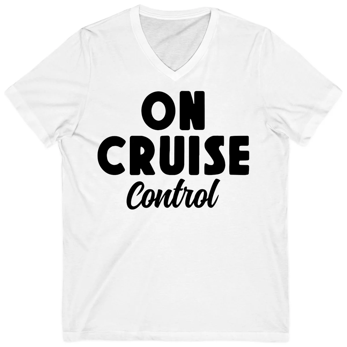 On Cruise Control Vacation V-Neck T-Shirt in White
