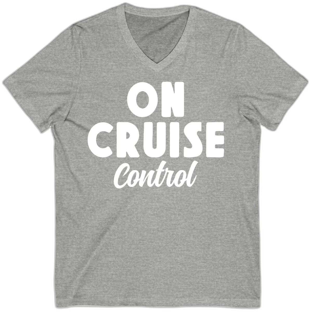 On Cruise Control Vacation V-Neck T-Shirt in Athletic Heather