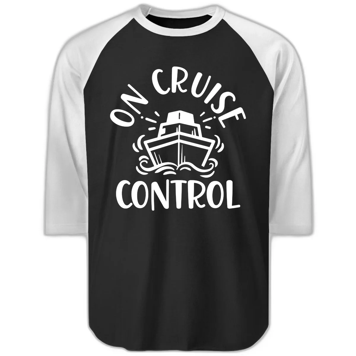 Own Cruise Control Raglan 3/4 Sleeve Tee in Black White