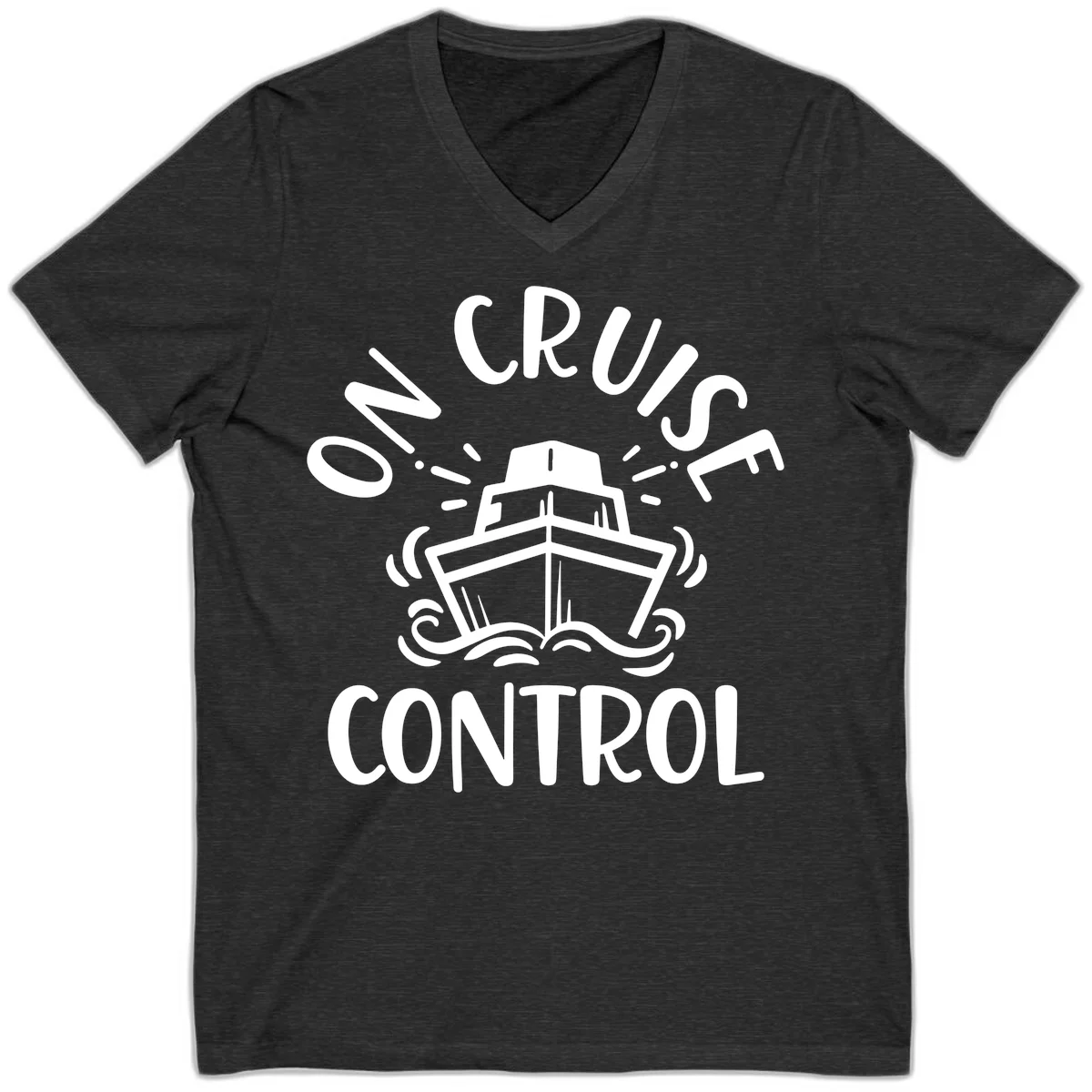 Own Cruise Control V-Neck T-Shirt in Dark Grey Heather