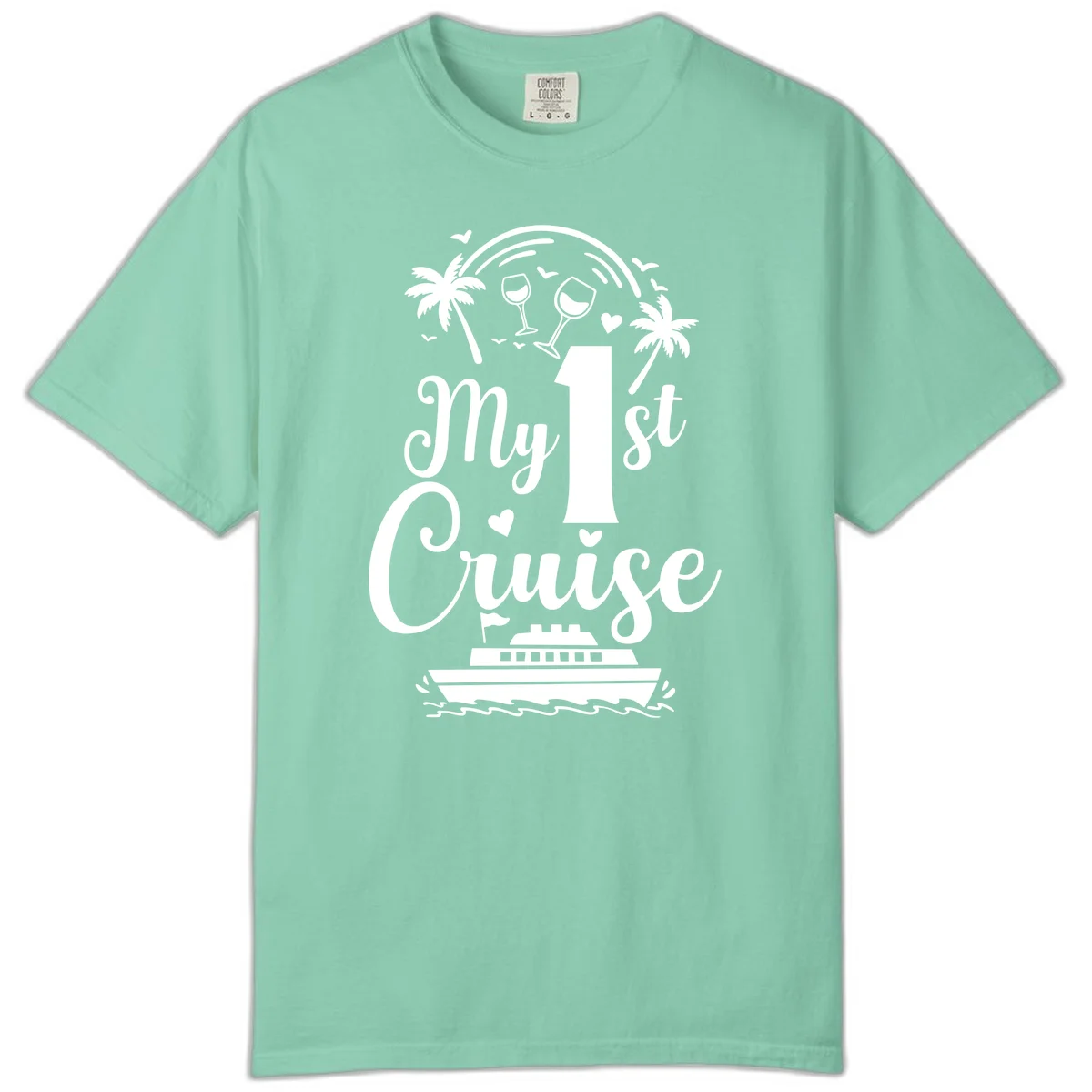 My 1st Cruise Comfort Color T-Shirt in Island Reef