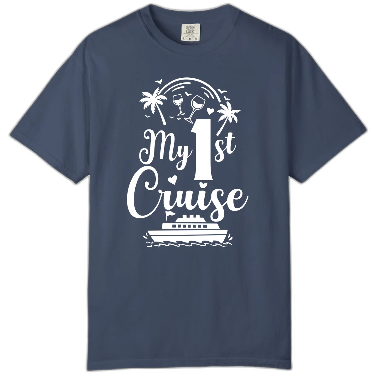 My 1st Cruise Comfort Color T-Shirt in Midnight