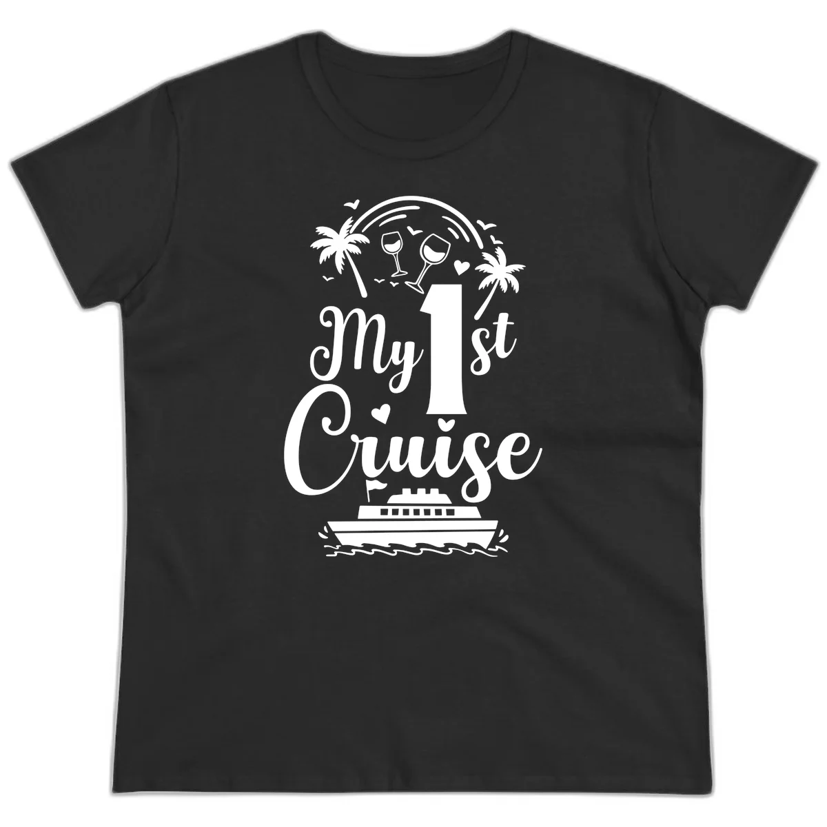 My 1st Cruise Ladies Tee in Black