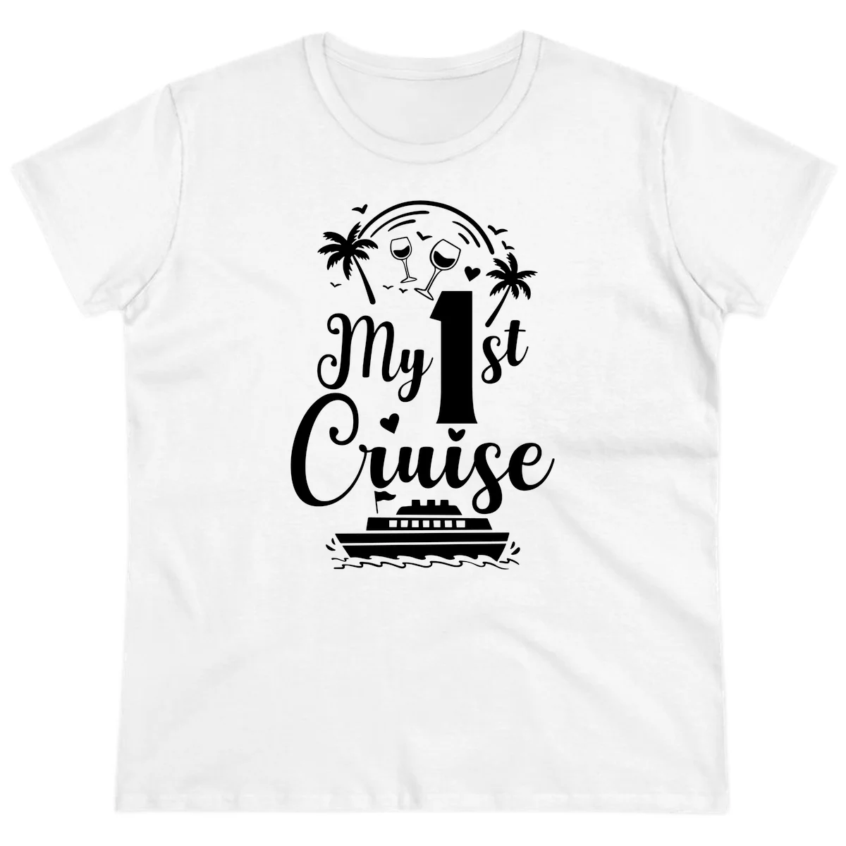My 1st Cruise Ladies Tee in White