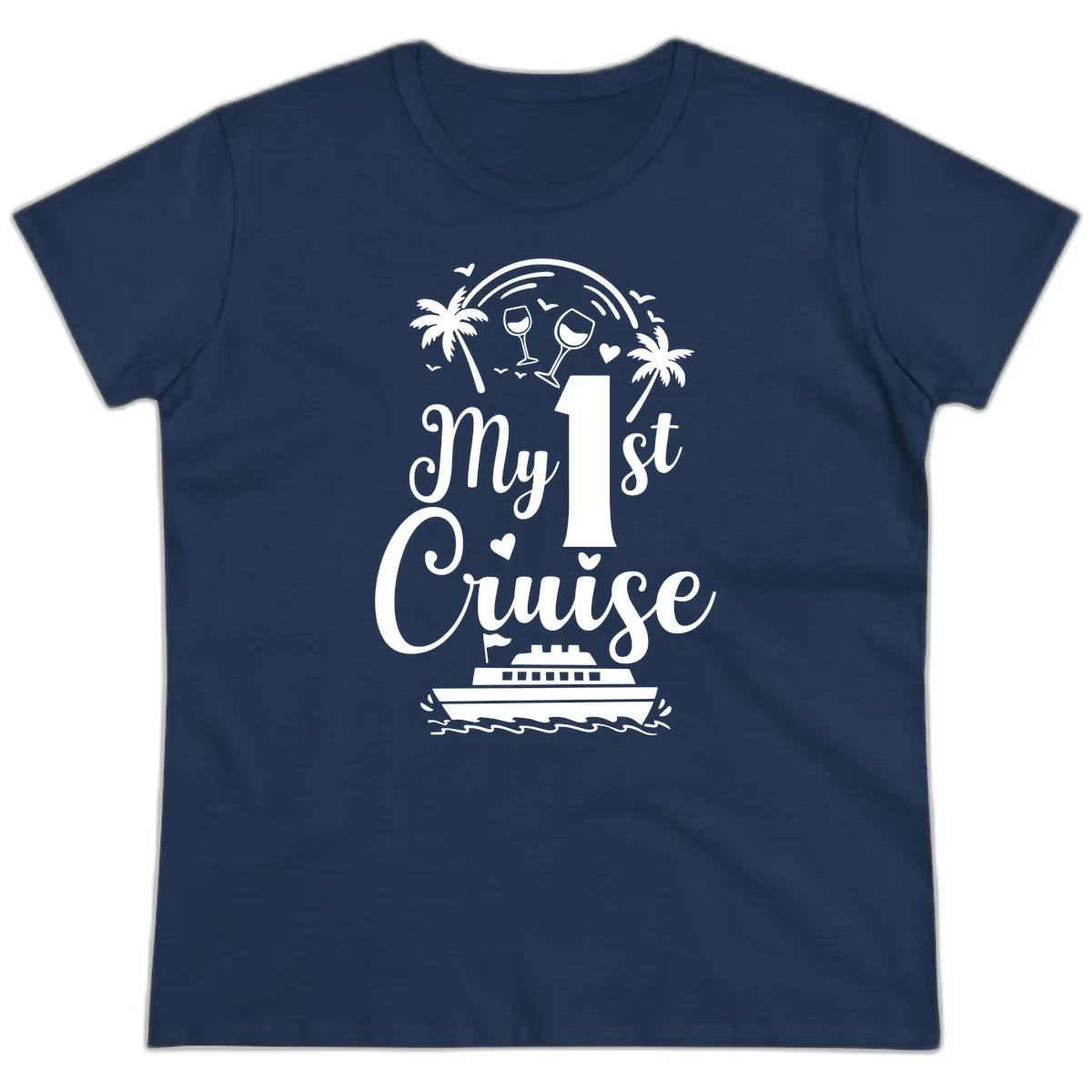 My 1st Cruise Ladies Tee in Navy