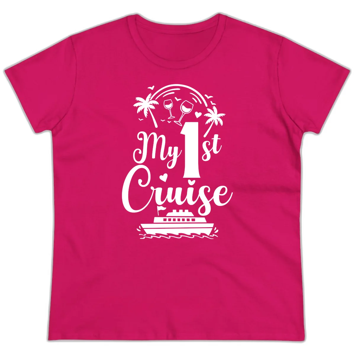 My 1st Cruise Ladies Tee in Heliconia