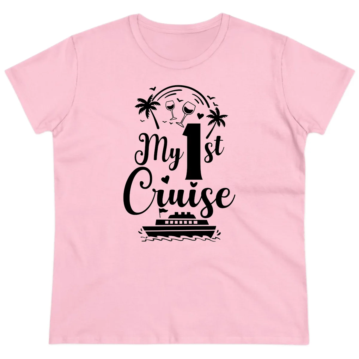 My 1st Cruise Ladies Tee in Light Pink