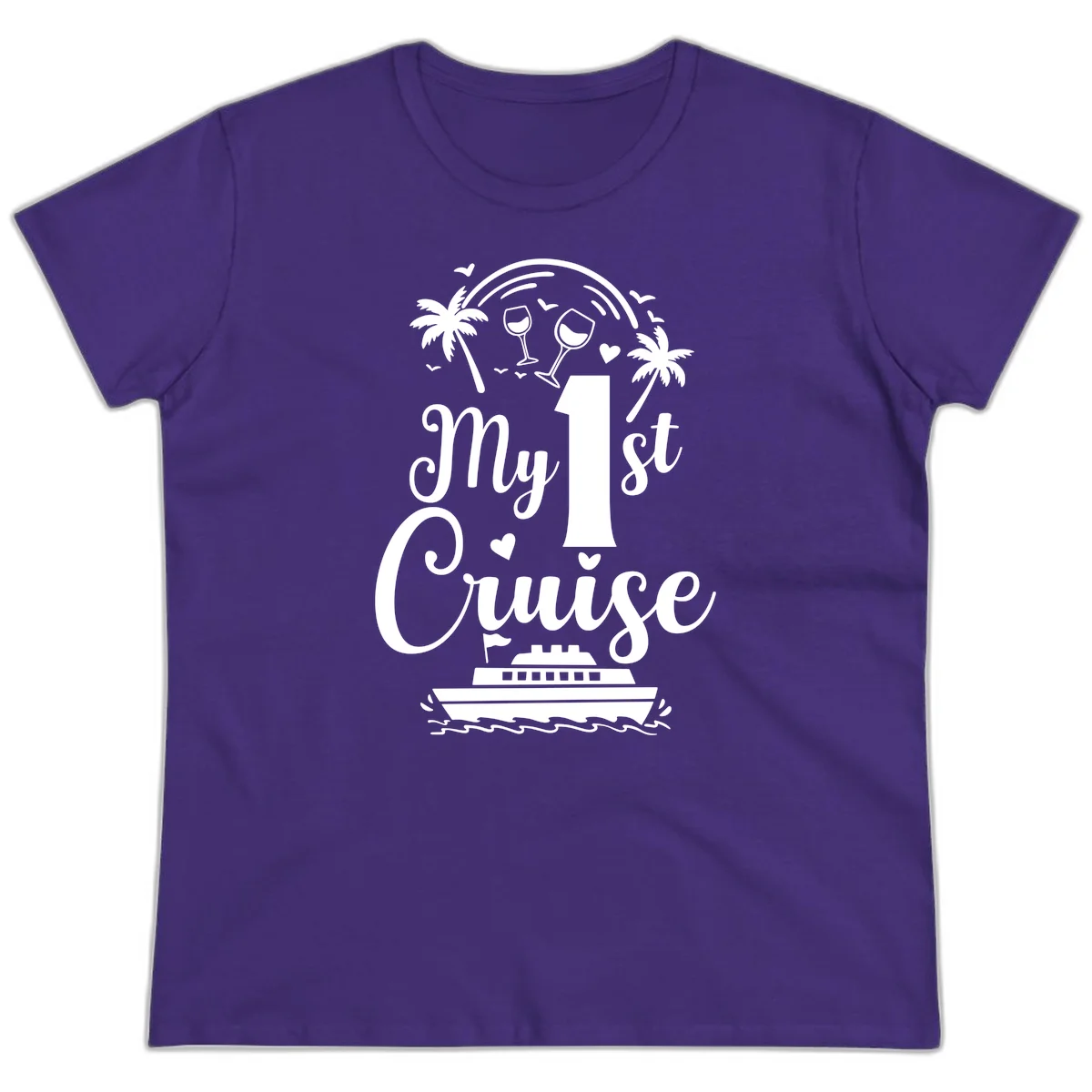 My 1st Cruise Ladies Tee in Purple