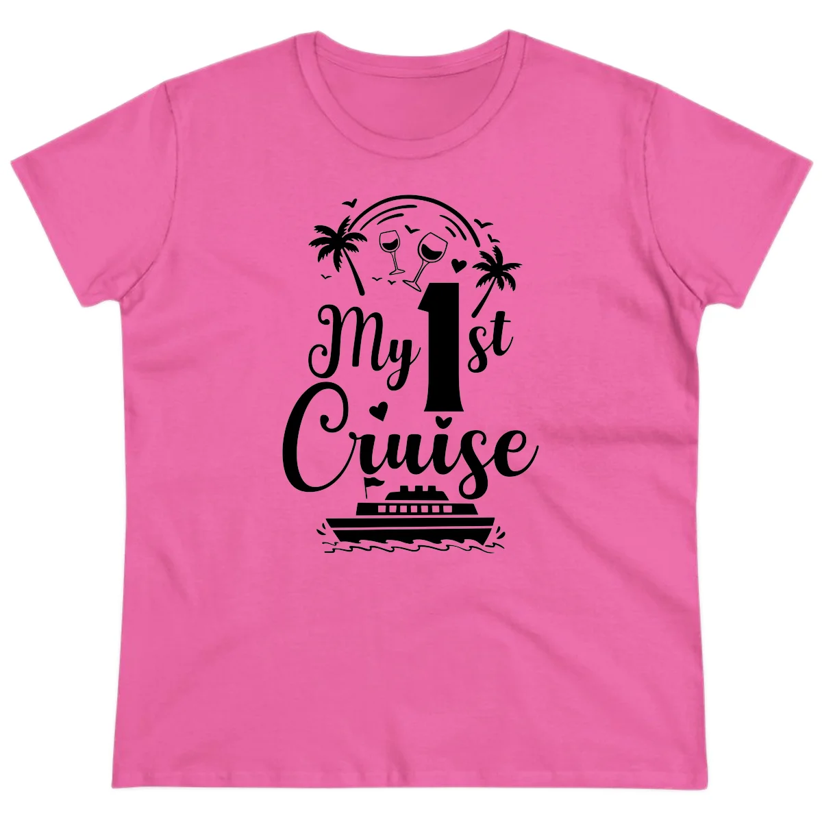 My 1st Cruise Ladies Tee in Azalea