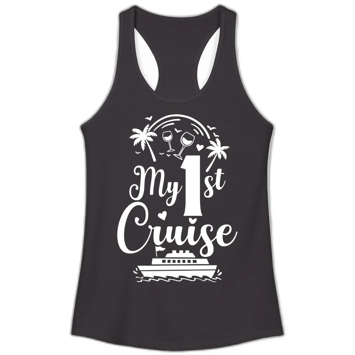 My 1st Cruise Ladies Tank in Black
